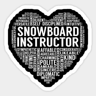 Snowboard Instructor Heart Sticker